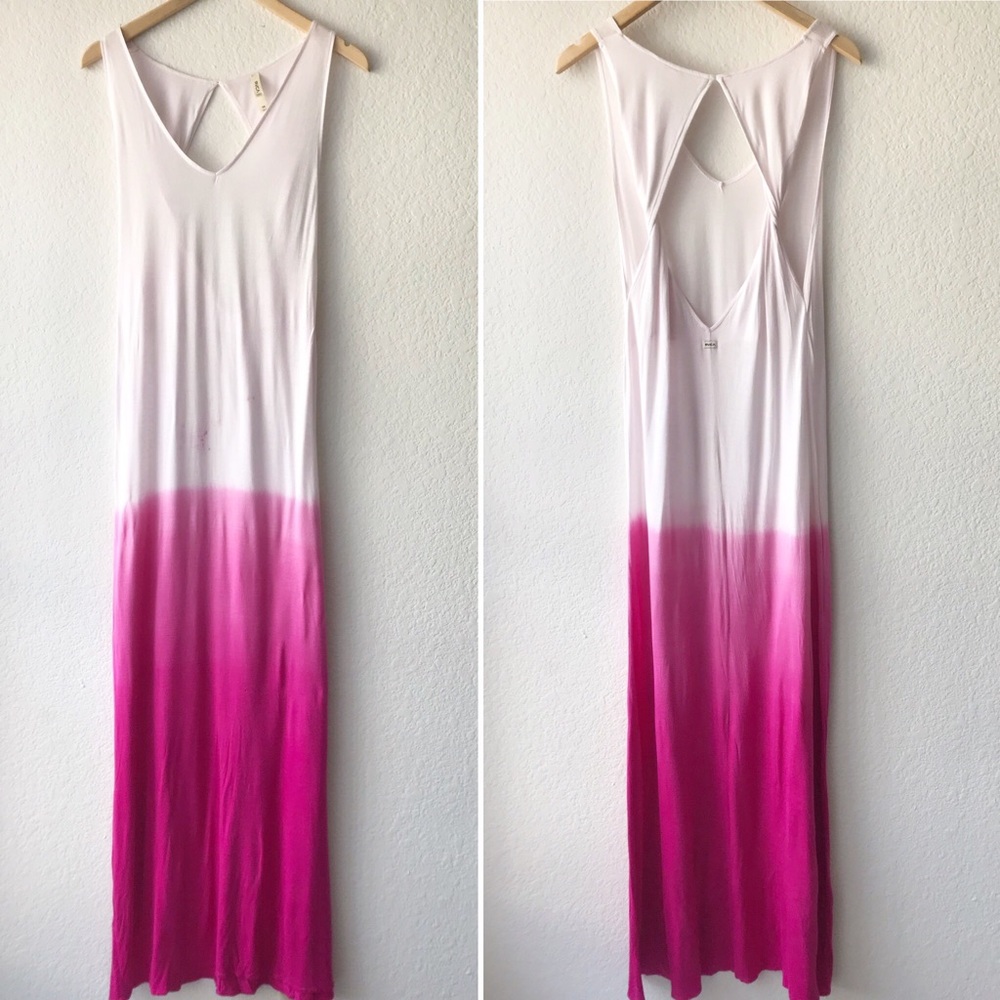 RVCA Dahomey Pink Tie Dye Ombre Maxi Dress - Picture 2 of 14